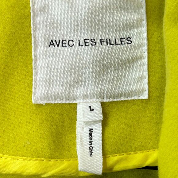Avec Les Filles Long Sleeve Zip Double Face Biker Jacket Yellow Women's Large - Picture 2 of 12